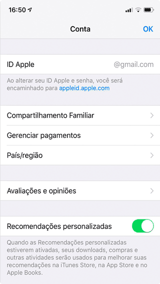como gerenciar assinatura Apple