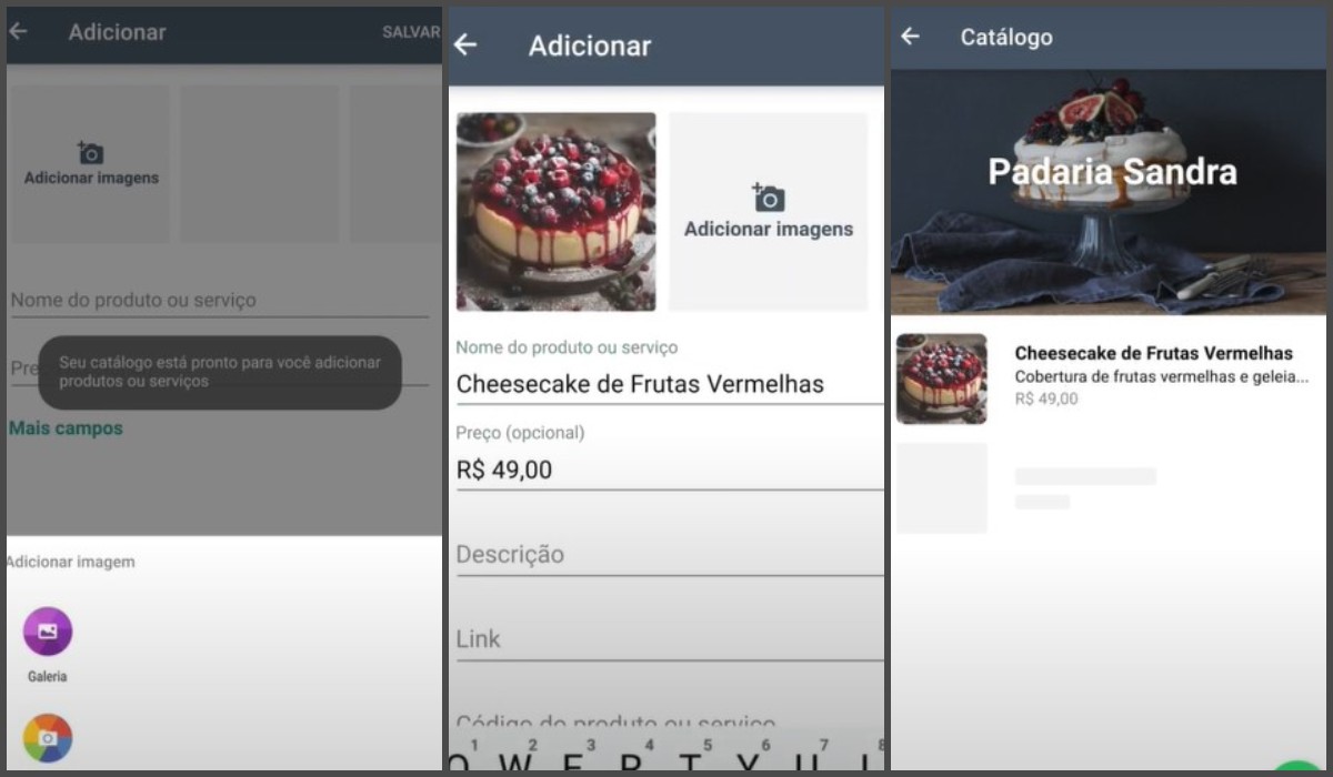 catálogo de produtos