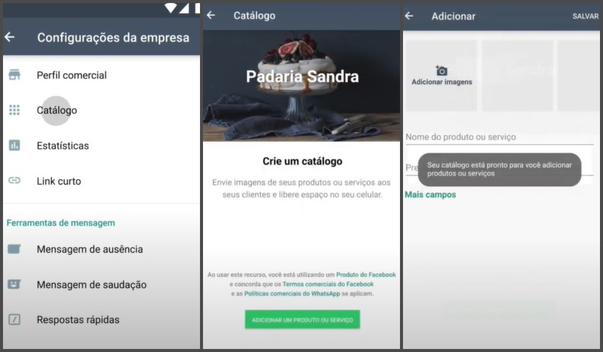 adicionar produto no catálogo do Whatsapp