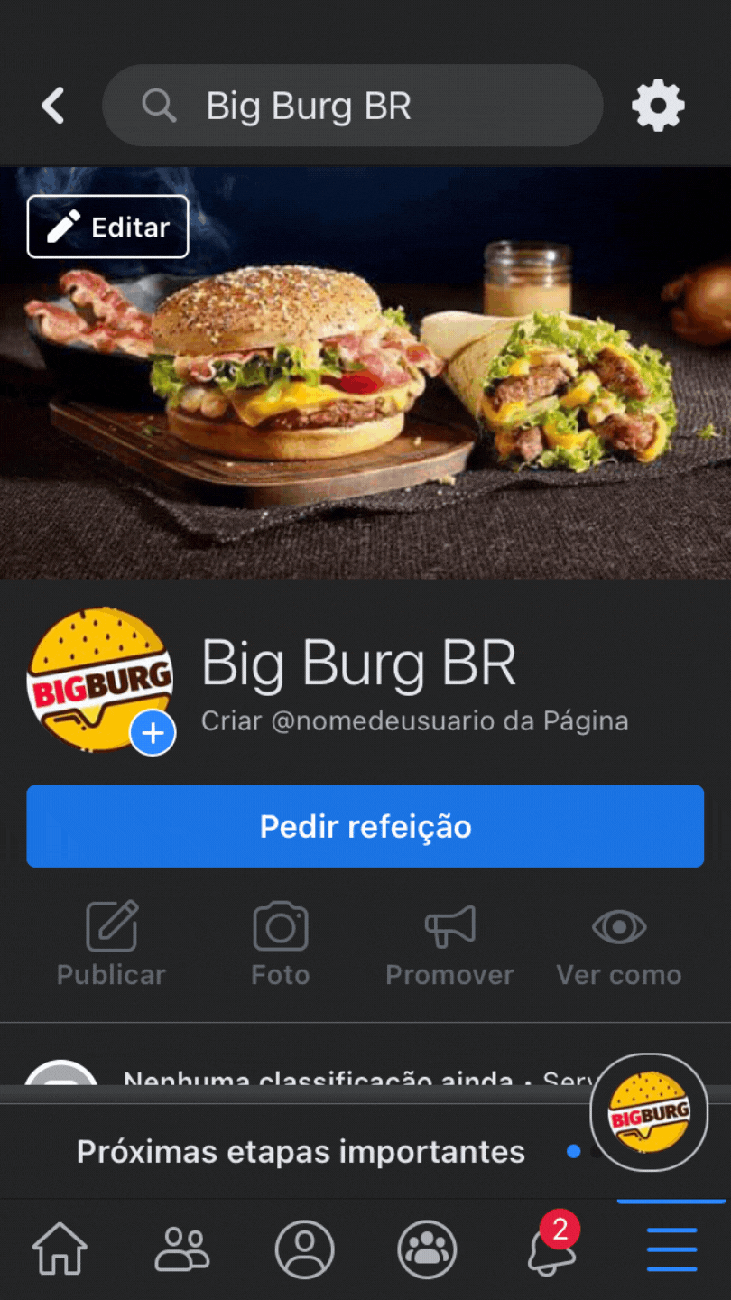 pedido refeição kyte