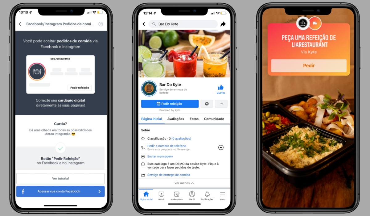 pedidos de comida no Instagram com Kyte