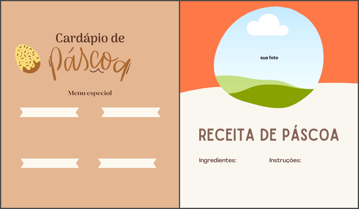 templates de stories Menu de Chocolate