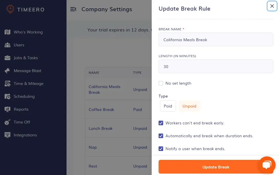 Timeero All You Need To Know About Meal Penalty in California Timeero