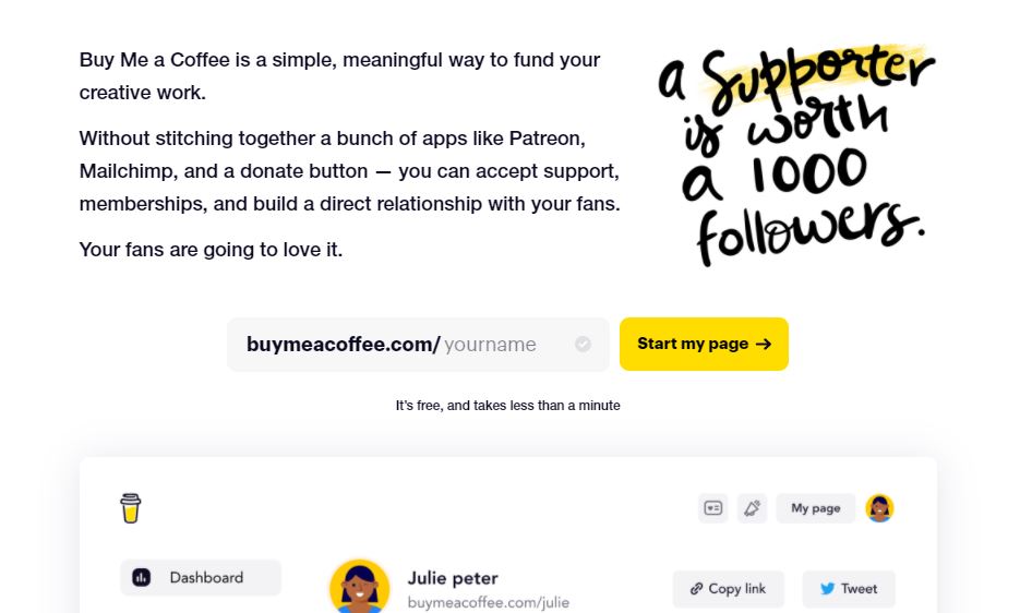 Buy me a coffee - Herramienta no-code de Ecommerce