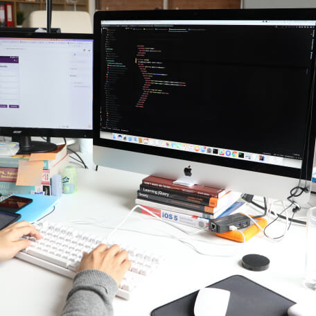 A shot of one our developers writing some code.