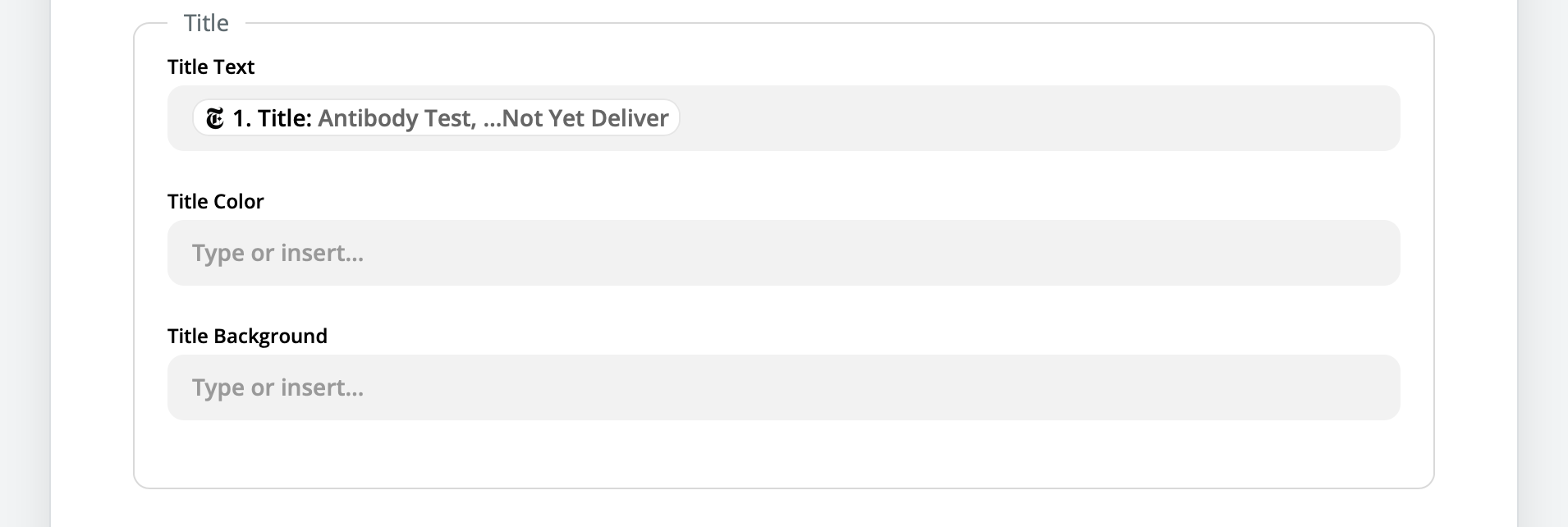 ></div></figure><p>When you hit continue, Zapier will show you a confirmation screen before sending a test.</p><h3>Data confirmation</h3><figure class=