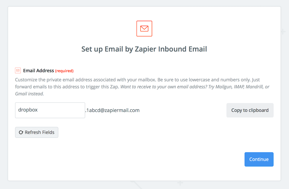 Zapier Custom Email Address