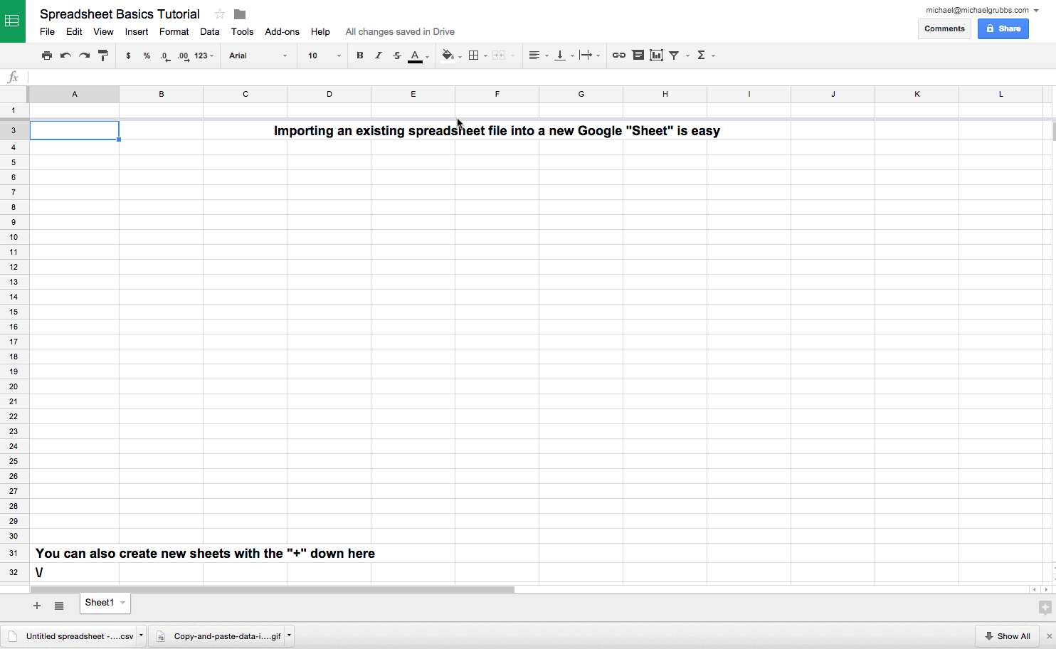 import spreadsheet into Google Sheets