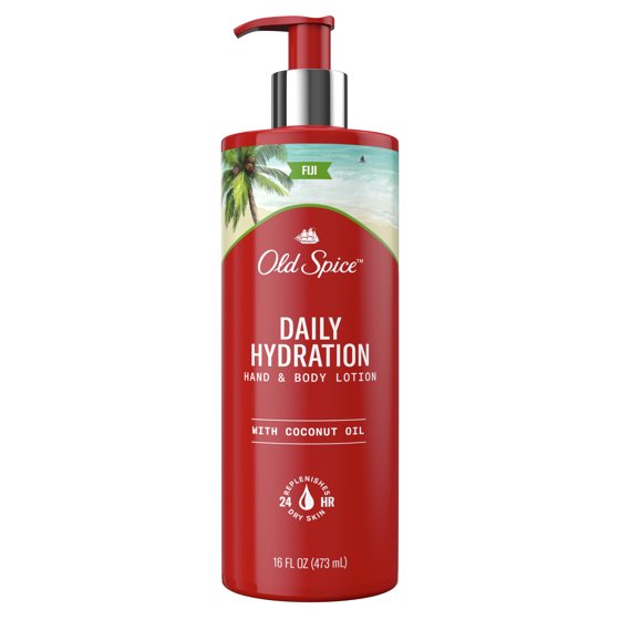 Daily Hydration Hand & Body Lotion for Men, Fiji with Coconut Oil, 16 fl oz