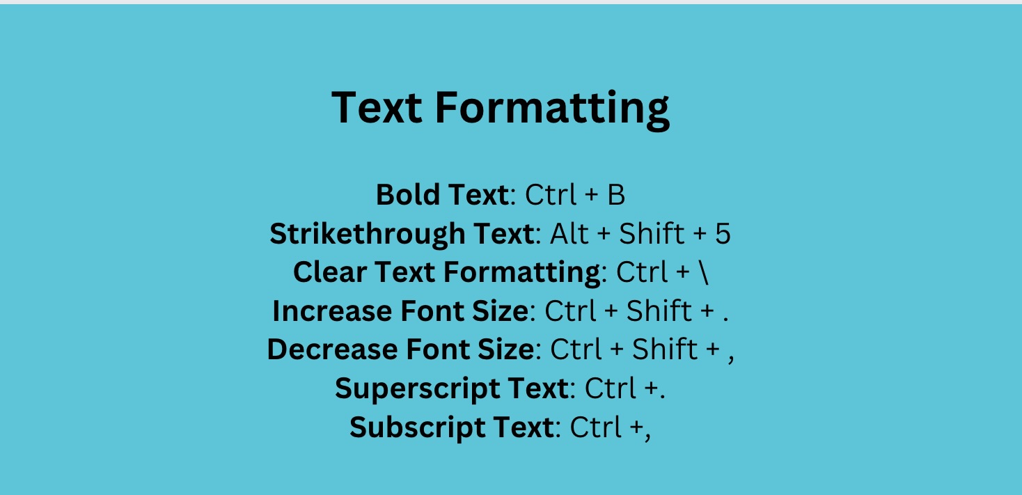 google docs shortcuts