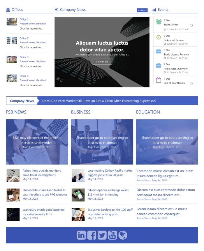 SharePoint Communication site example for news