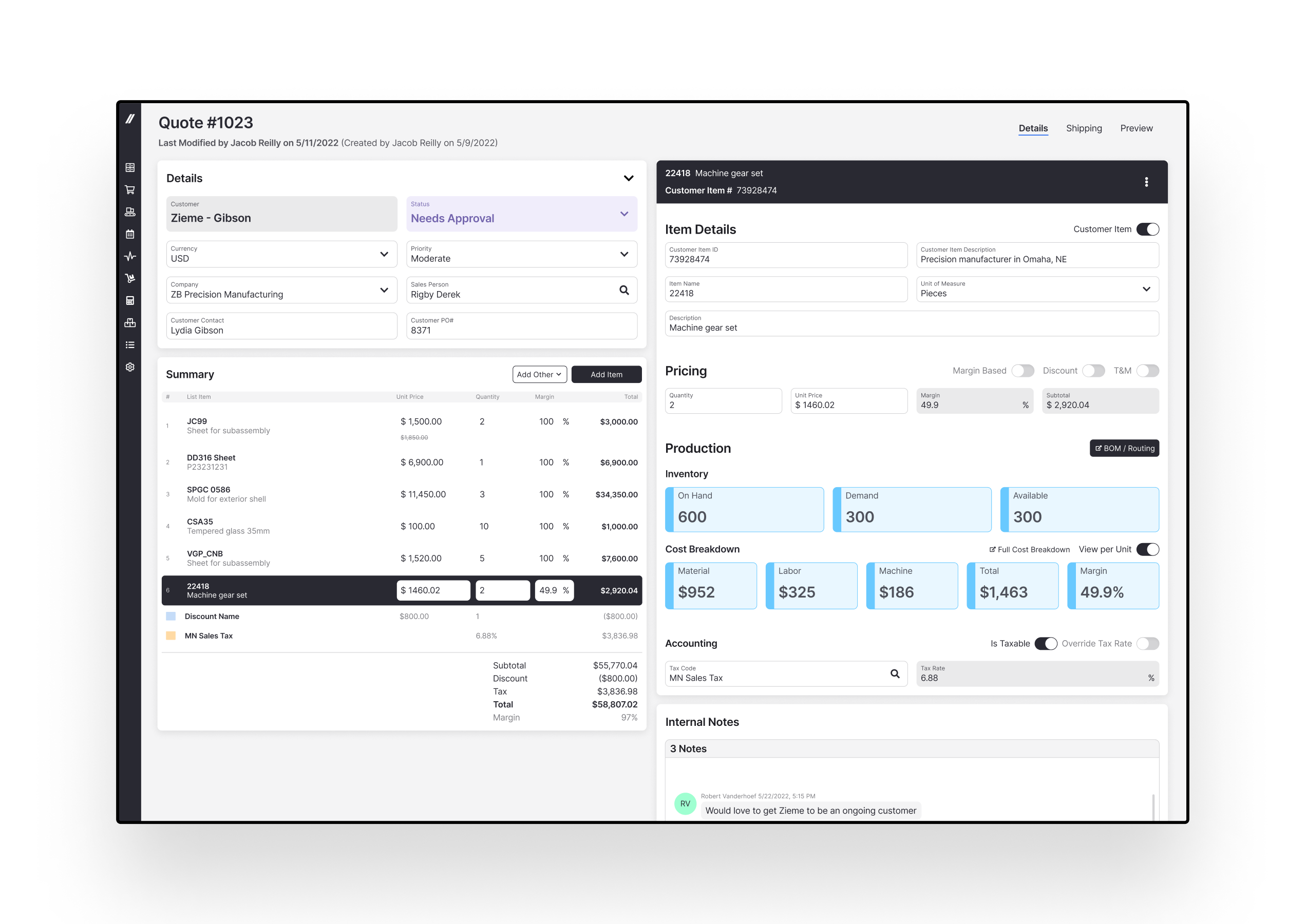 Manufacturing Quoting Software Fulcrum