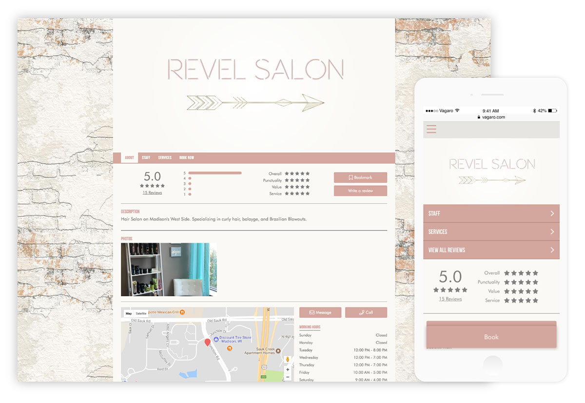 Vagaro Custom Websites Salon Spa Fitness