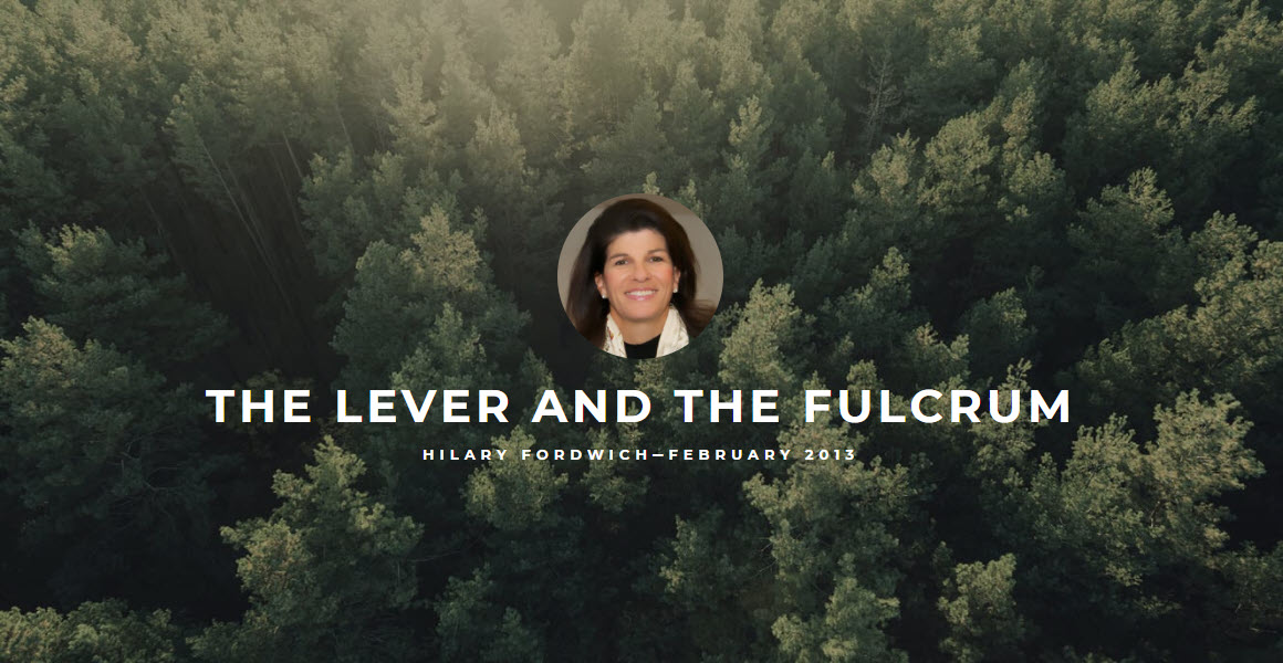 Hilary Fordwich The Lever and the Fulcrum Profiles in Success