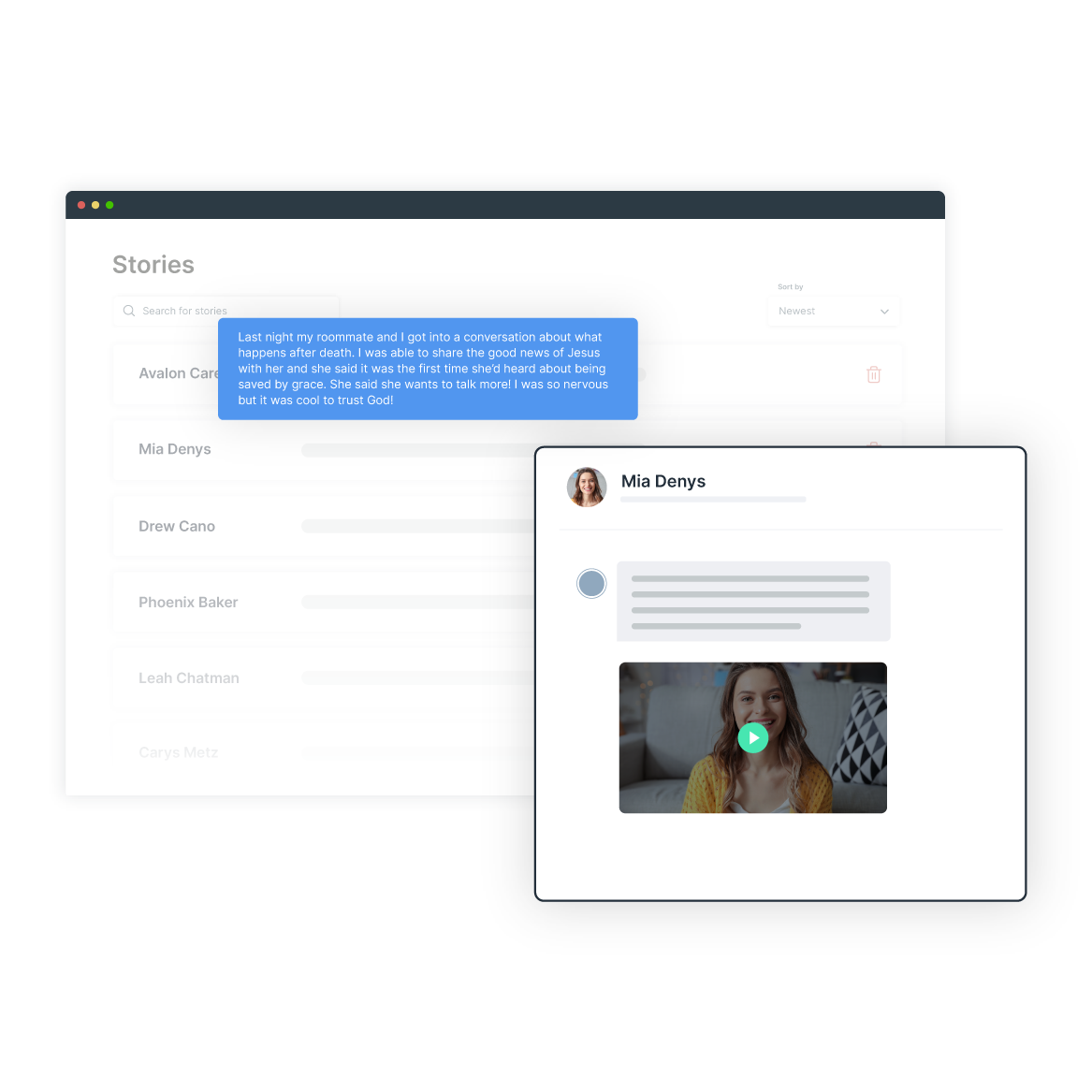 Video Stories Software Tryve Texting Features