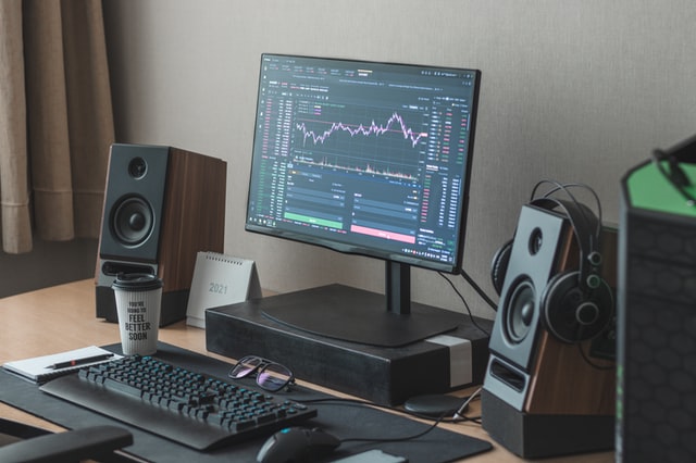 Stocks Trading, with music accessories