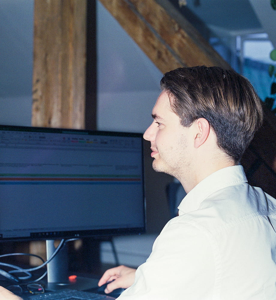 Accountant working on computer