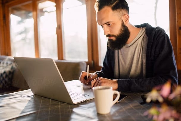 man on a laptop