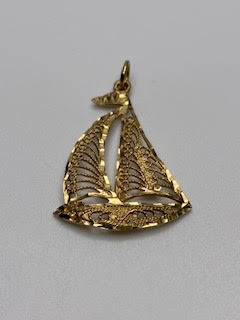 Gold Sailboat Pendant