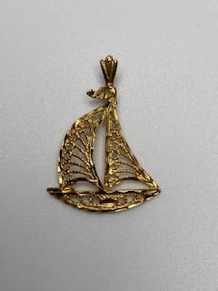 Gold Sailboat Pendant