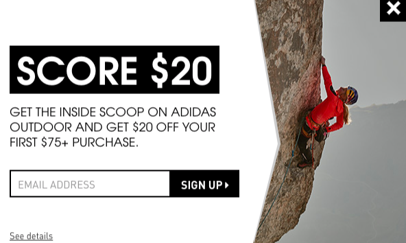 Adidas newsletter discount