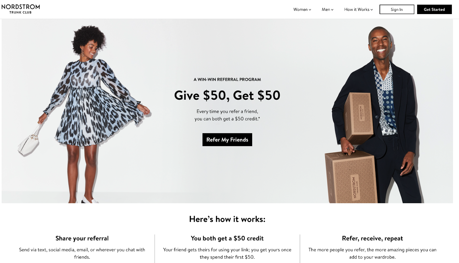 Nordstron referral landing page