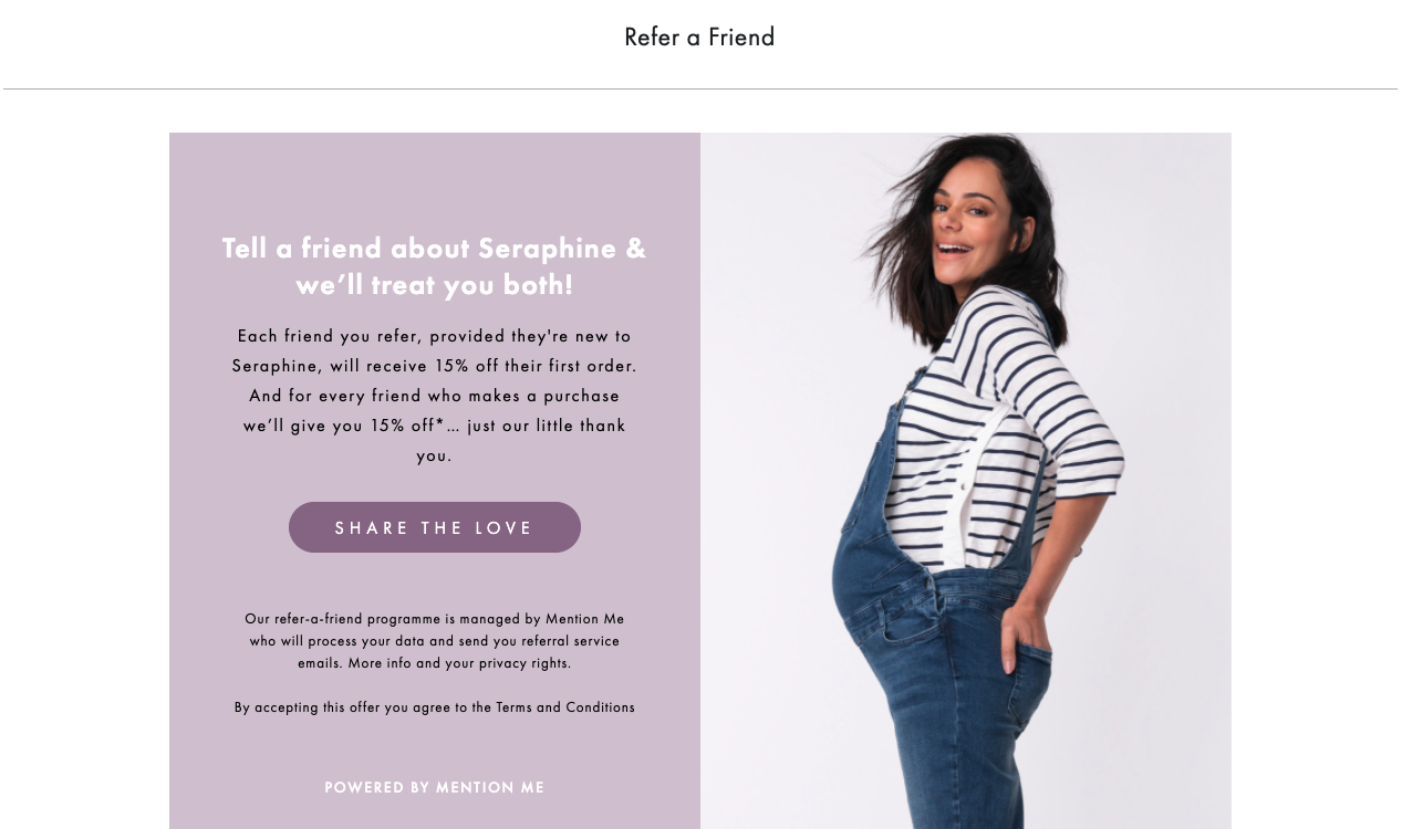Seraphine referral CTA example