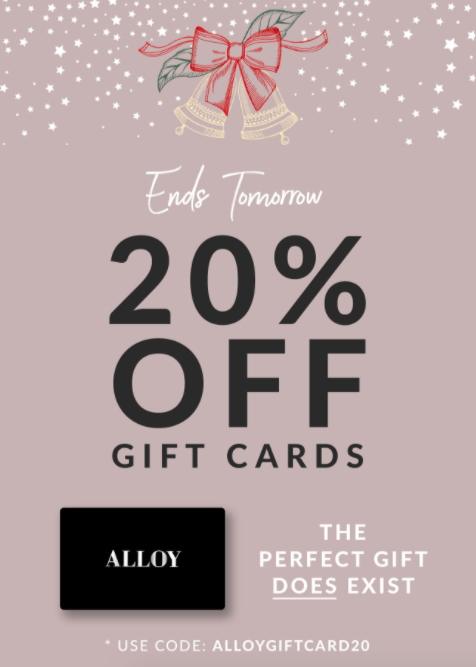 Alloy Apparel gift cards promotion fro Christmas