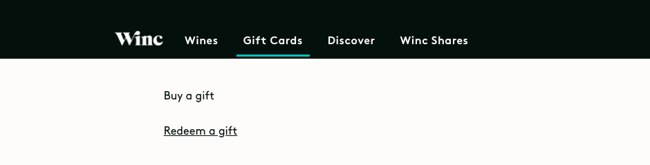 Winc gift voucher redemption