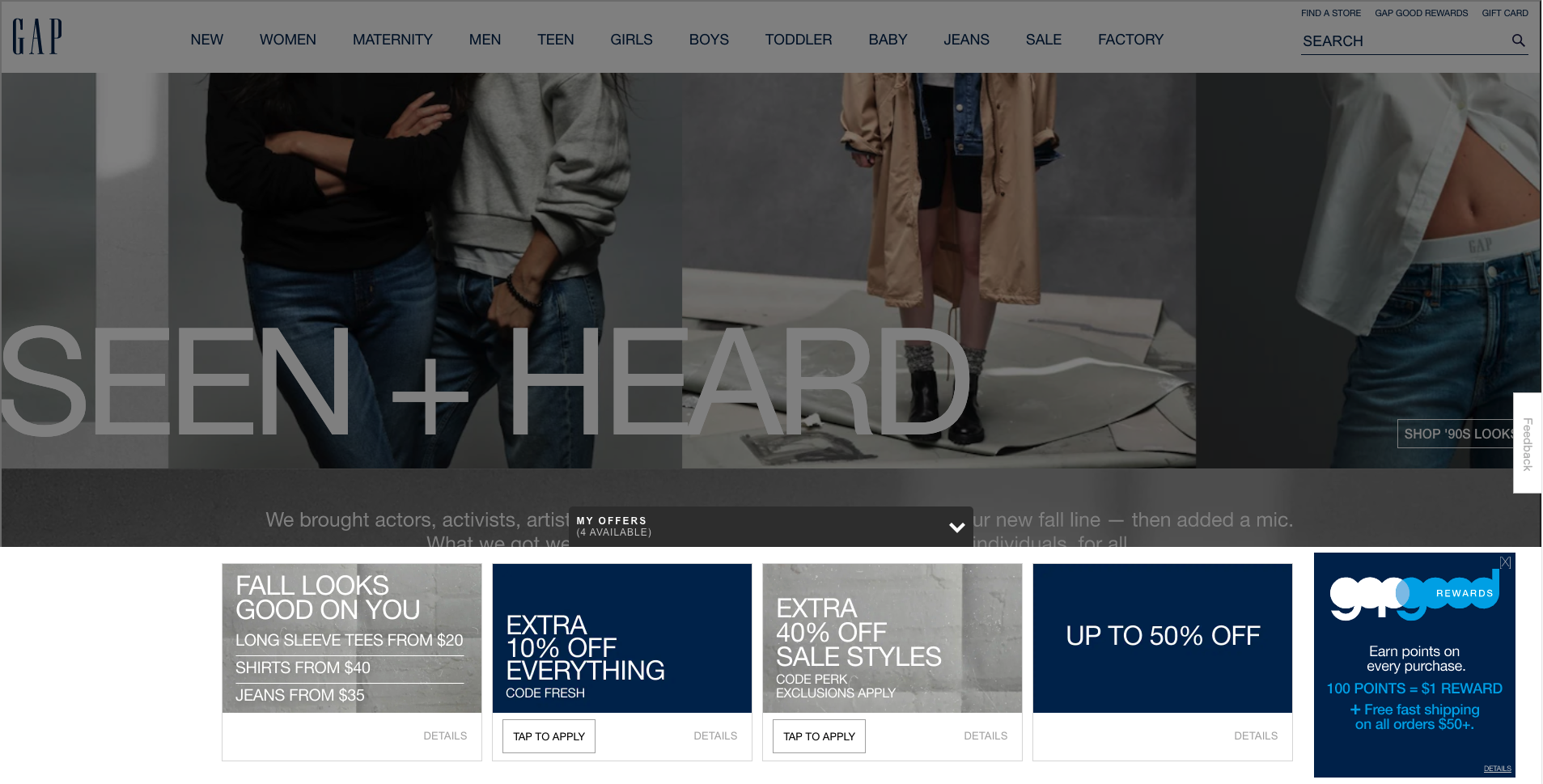 Gap website