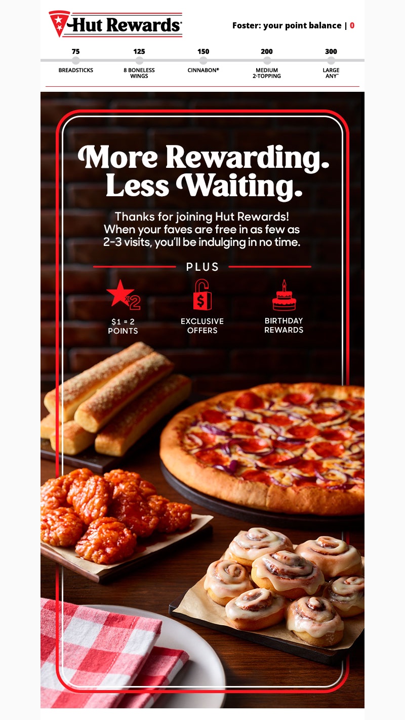 An example of a loyalty program by PizzaHut