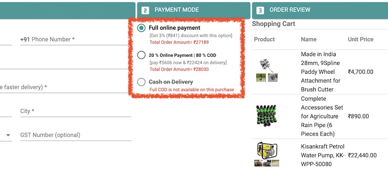 Toolsvilla payment method discount