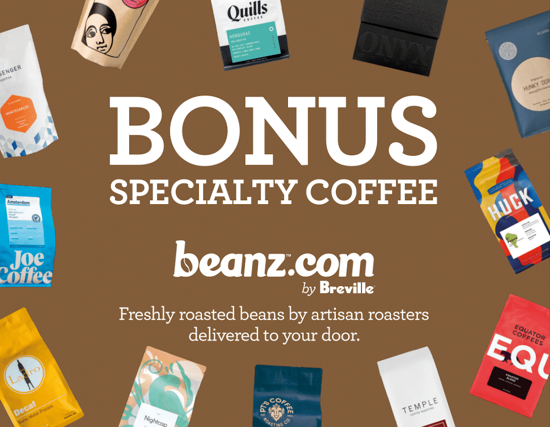 Beanz.com by Breville: Bonus Specialty Coffee offer memo