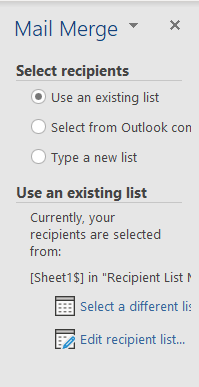 Select first option to "Choose existing list"