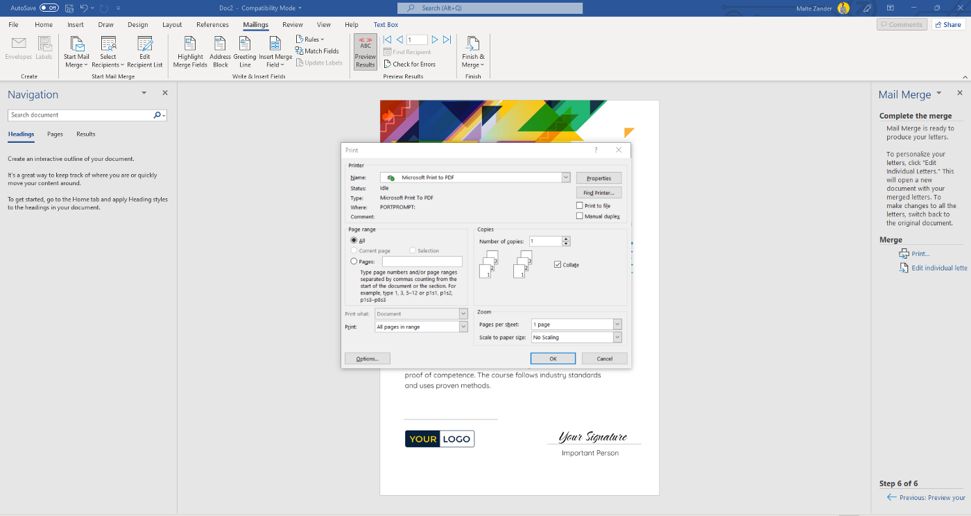 Microsoft Print to PDF
