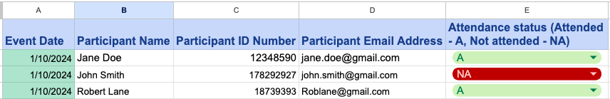 How to make a digital attendance sheet with Google Sheets for online ...