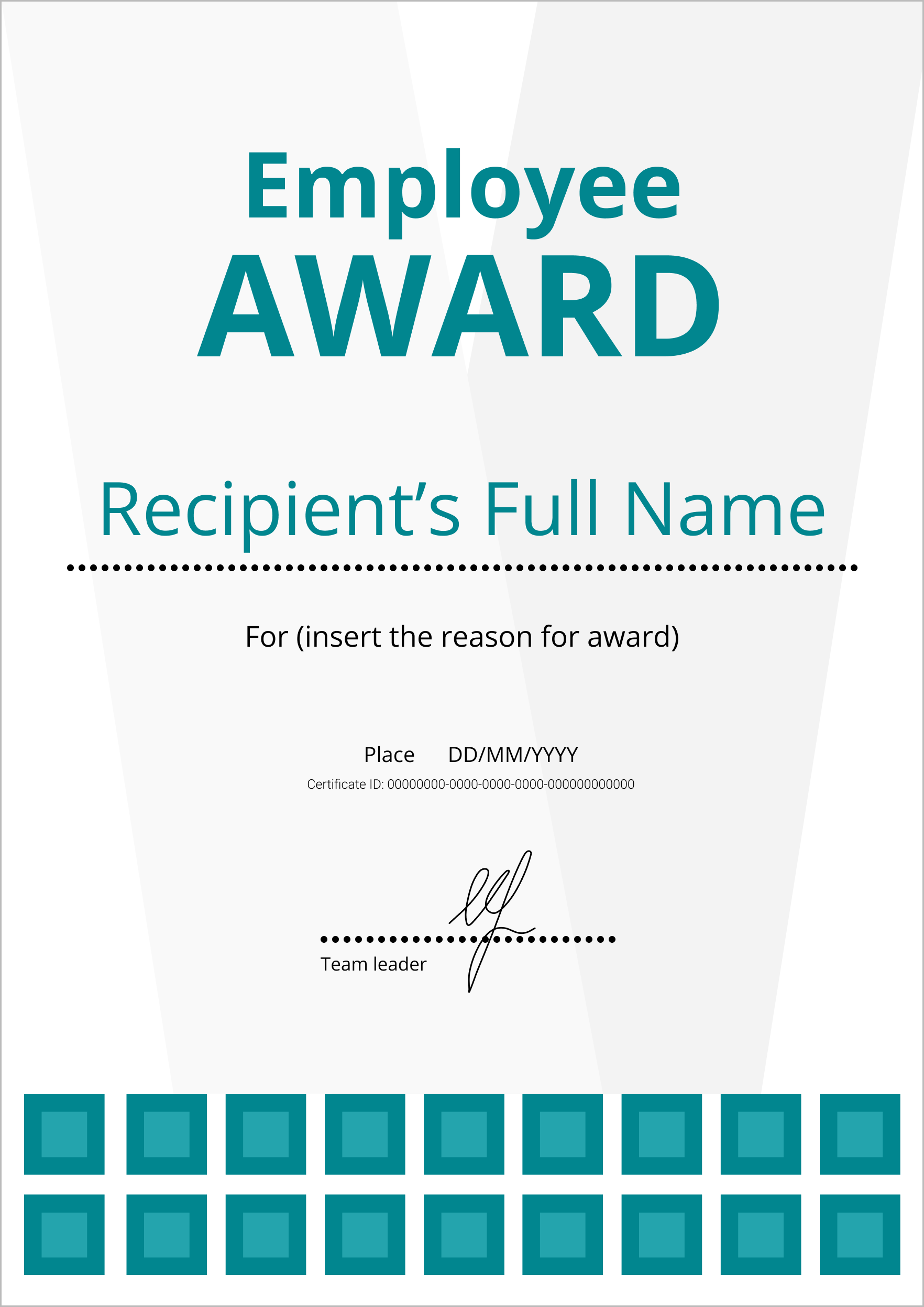 Free employee certificate template