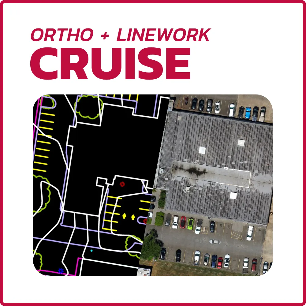 The Cruise  drone mapping services package that includes Orthos and Linework.