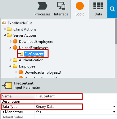 #4.11. Name and Data type of Input Parameter