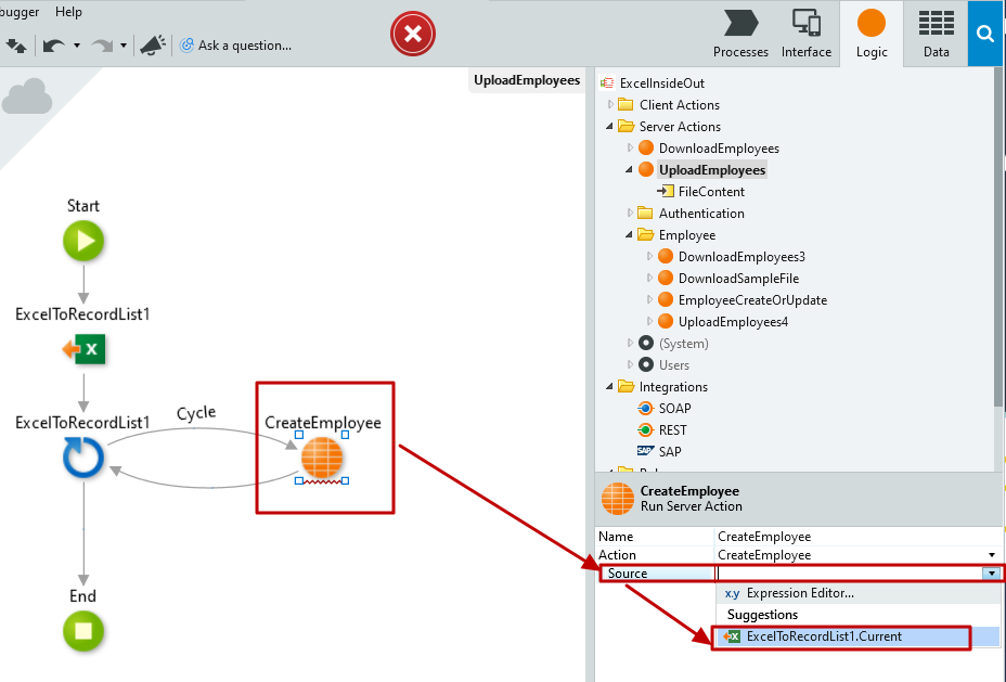 #4.19. Current Record to be saved on Employee Entity