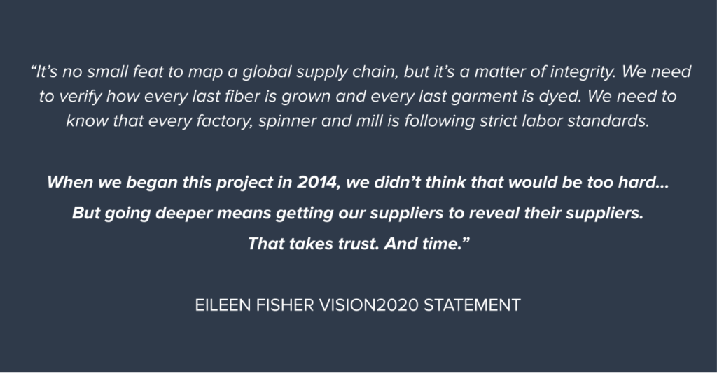 Eileen Fisher Quote on Supply Chains