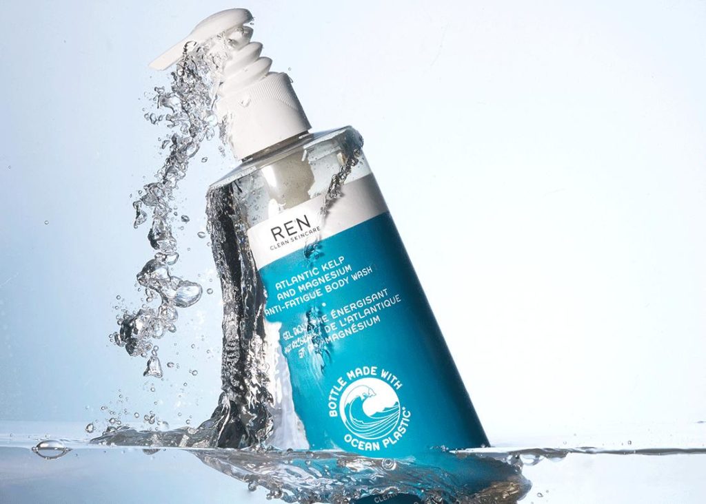 Image credit: REN’s new 100% recycled bottle, containing 20% ocean plastic in collaboration with TerraCycle