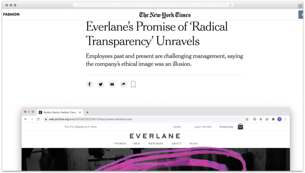 Everlane radical transparency lacking in New York Times