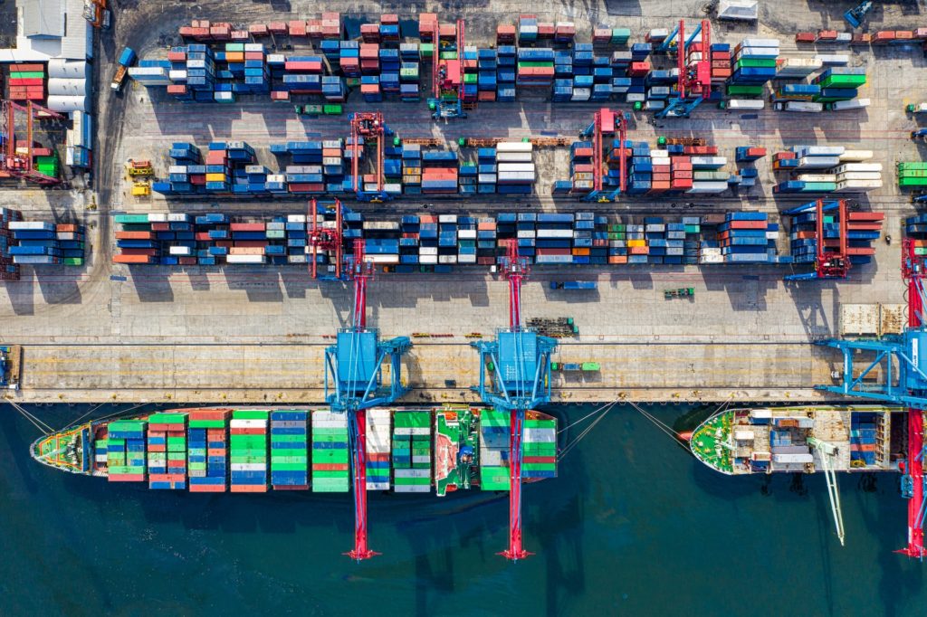 Aerial Photograph of Cargo Ship