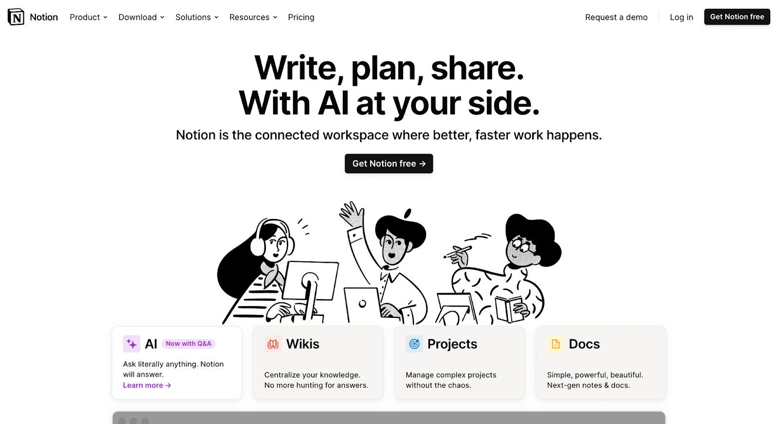 Image of Notion's home page