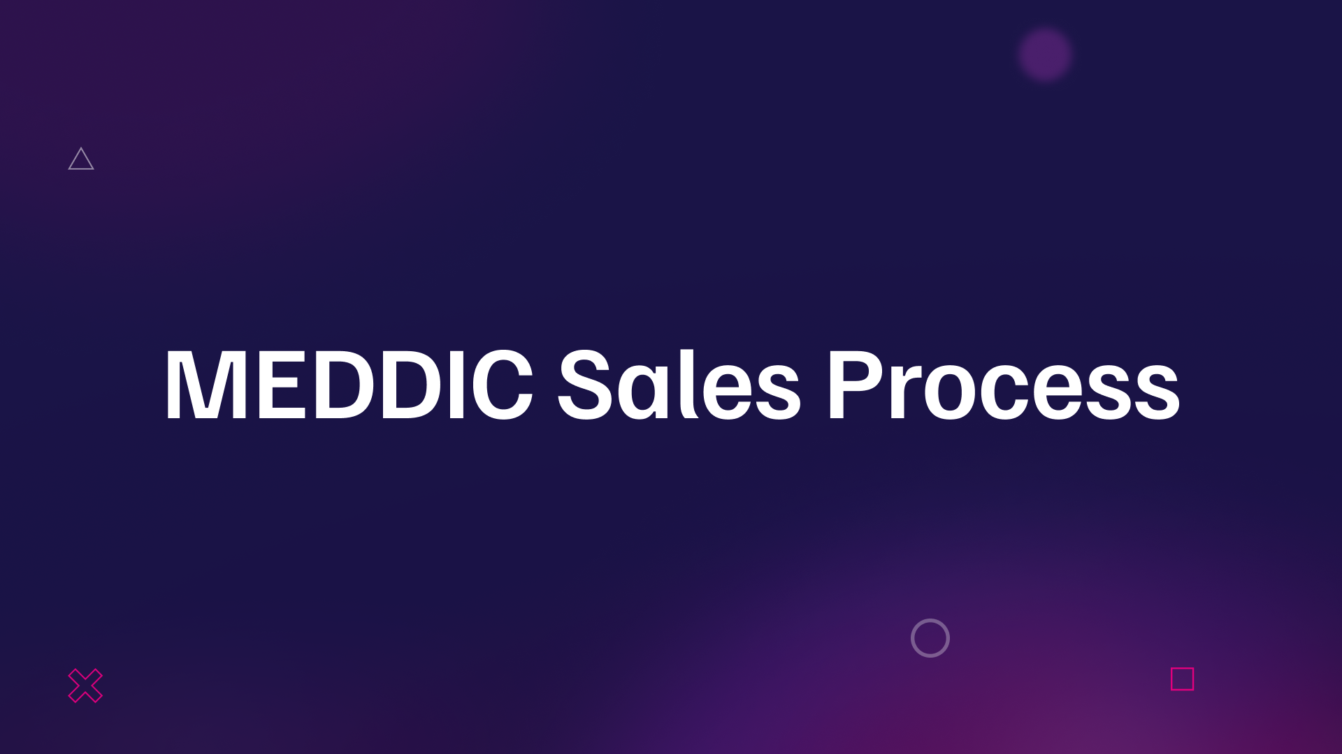 MEDDIC Sales Methodology Process Questions To Ask