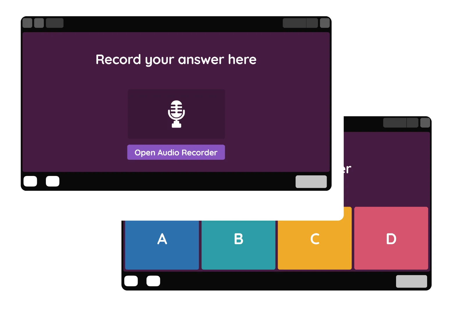 Image of a quizizz question type with Audio response