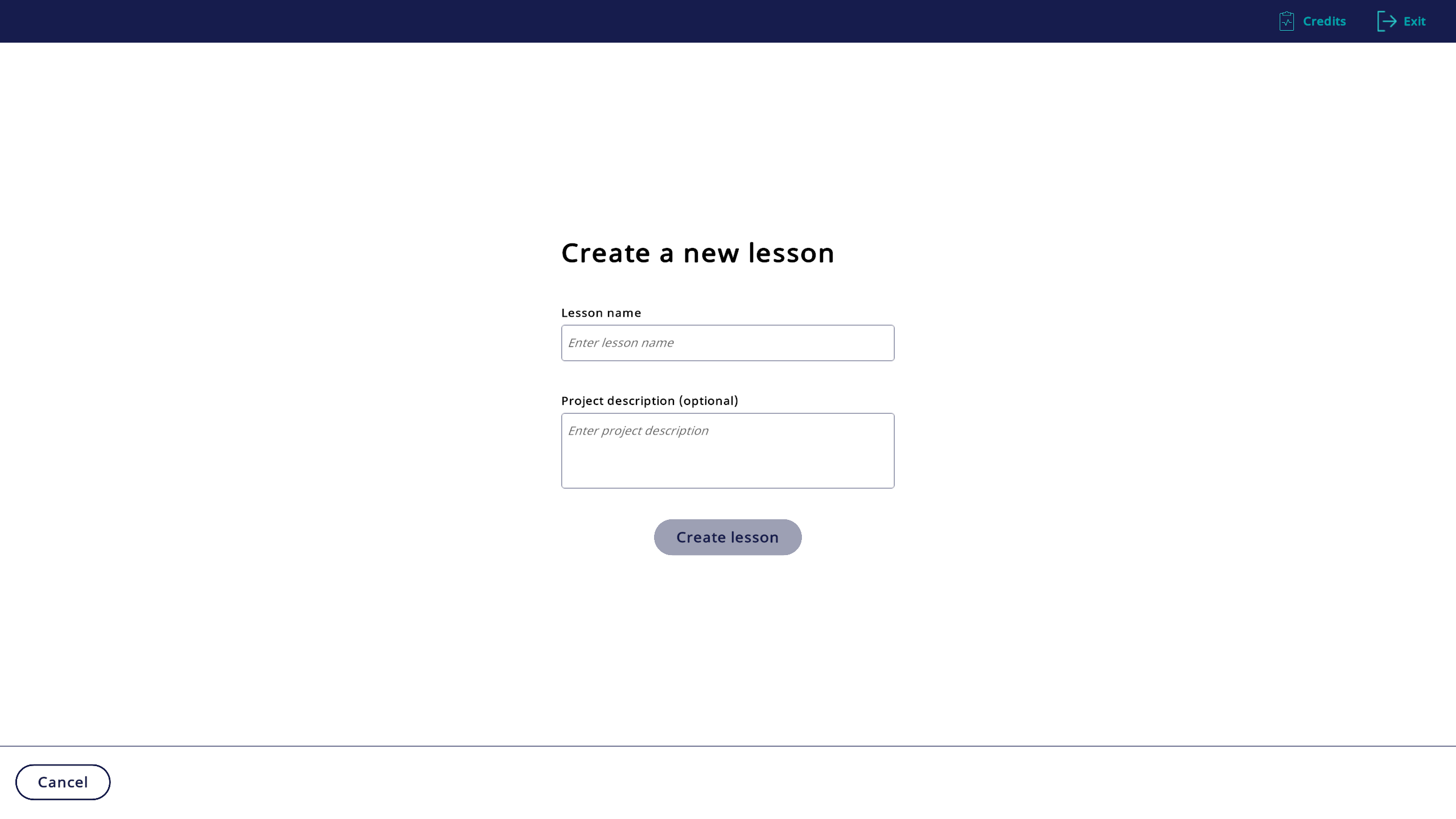Next, name the Lesson and give it a short description. Then press the ...