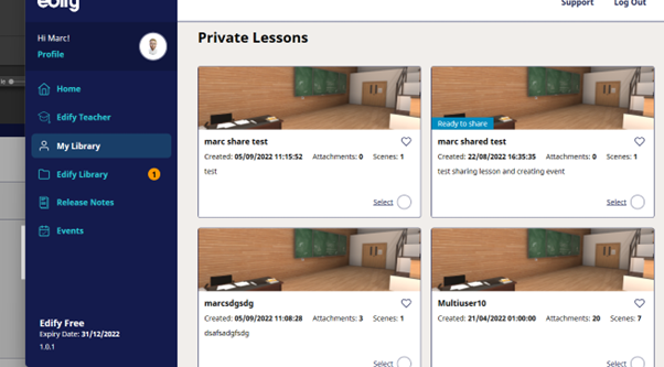 Edify Login To add a lesson:
