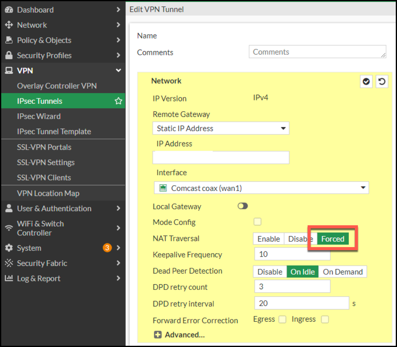 Qore it blog fortigate site to site vpn connects but no traffic passes